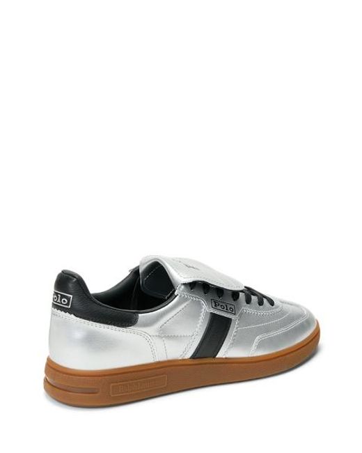 Ralph Lauren Bedford Metallic Leather Trainer