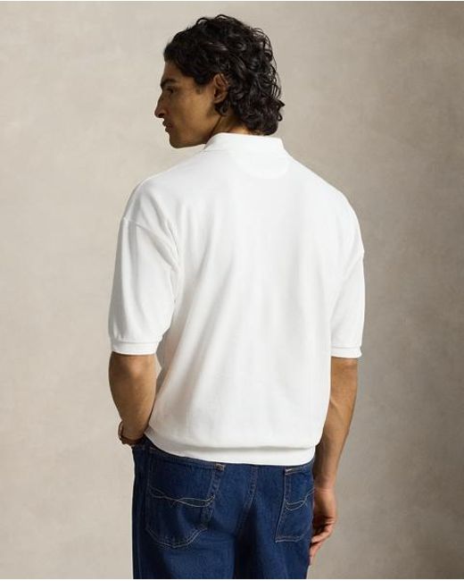 Polo Ralph Lauren White Relaxed Fit Mesh Polo Shirt for men