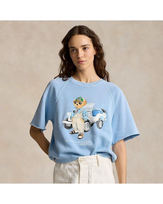Polo Ralph Lauren Fleece Sweatshirt Met Polo Bear in het Blue