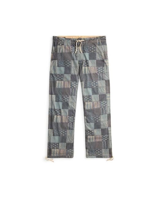 RRL Gray Patchwork-Print Jersey Trouser for men