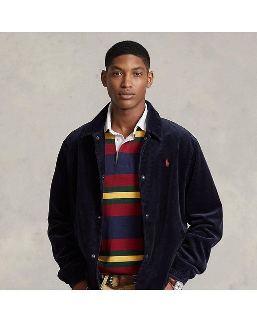 Ralph Lauren Corduroy Coach Jacket in Blue for Men Lyst