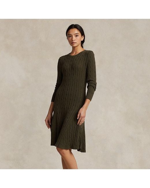Polo Ralph Lauren Green Cable-knit Jumper Dress