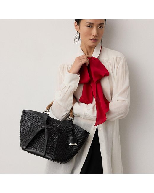 Ralph Lauren Red The Ralph Lauren Braided Leather Tote