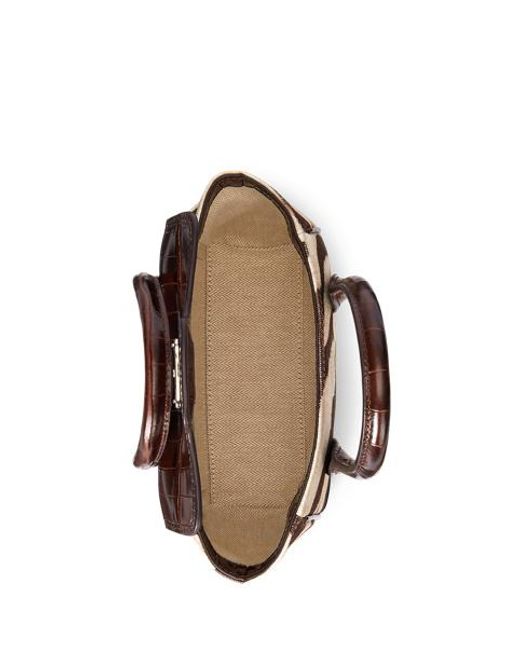 Ralph Lauren Tanner Kleine Canvas Tas Met Zebraprint in het Brown