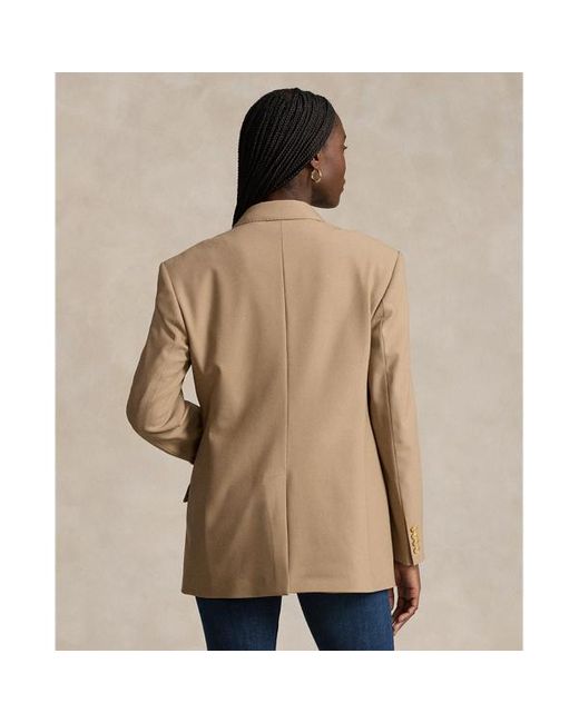 Polo Ralph Lauren Natural Double-breasted Wool-blend Blazer