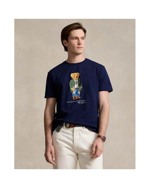 Polo Ralph Lauren Classic-Fit Jersey-T-Shirt mit Polo Bear in Blue für Herren
