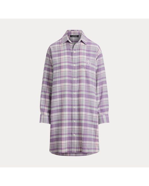 Chemise De Nuit Écossaise Sergé De Coton Ralph Lauren en coloris Purple