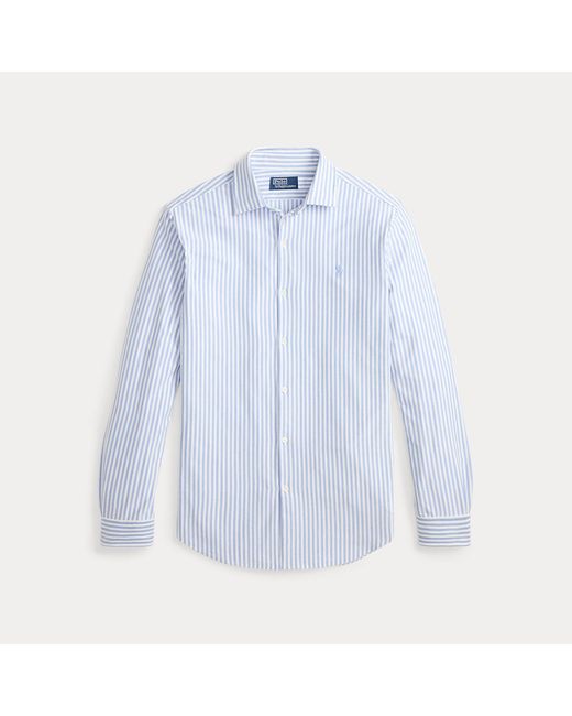 Polo Ralph Lauren Blue Striped Knitted Oxford Shirt for men