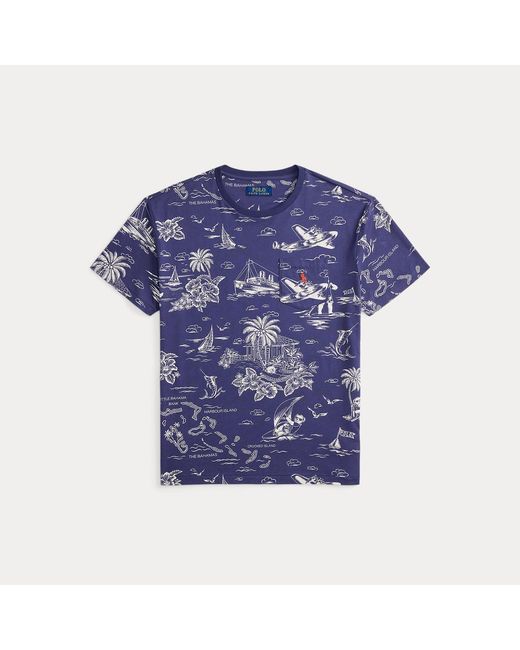 Polo Ralph Lauren Blue Custom Slim Fit Polo Bear T-Shirt for men