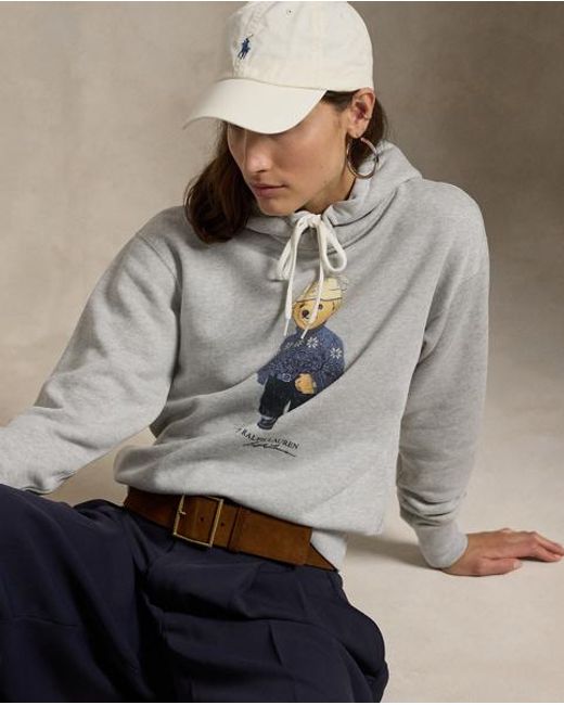 Sudadera De Felpa Con Polo Bear Polo Ralph Lauren de color Gray