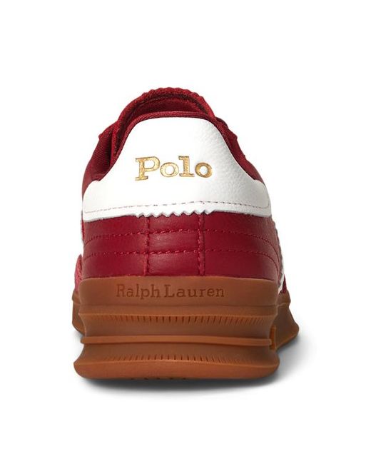 Sneaker Heritage Aera in camoscio di Polo Ralph Lauren in Red