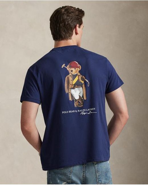 Polo Ralph Lauren Blue Custom Slim Fit Polo Bear T-Shirt for men