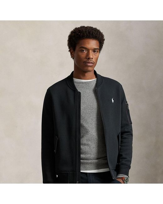 Polo Ralph Lauren Black Double-Knit Flight Jacket for men