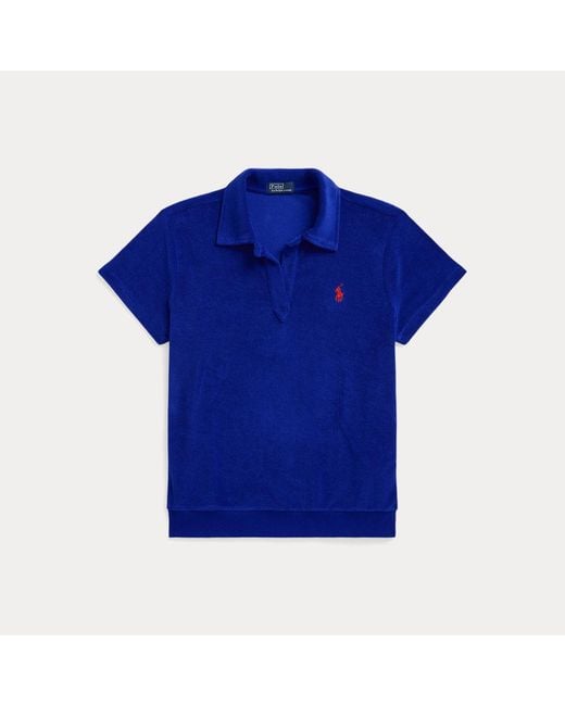 Polo Ralph Lauren Shrunken Fit Terry Polo-shirt in het Blue