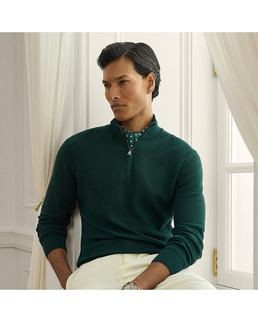 Ralph Lauren Piqué-Pullover Aus Wolle in Green für Herren