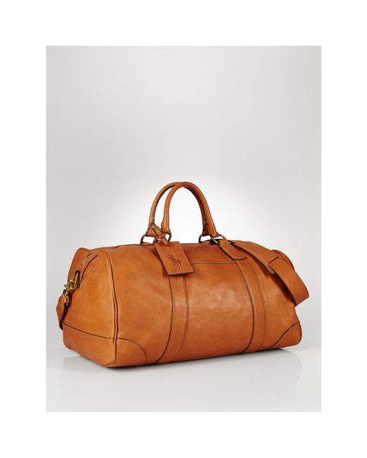 Polo Ralph Lauren Brown Leather Duffel Bag for men
