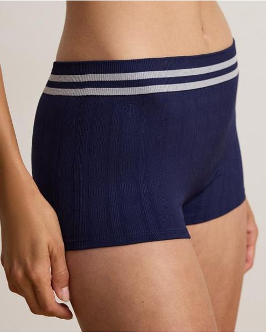 Ralph Lauren Blue Cricket Cable-Knit High-Rise Girl Short
