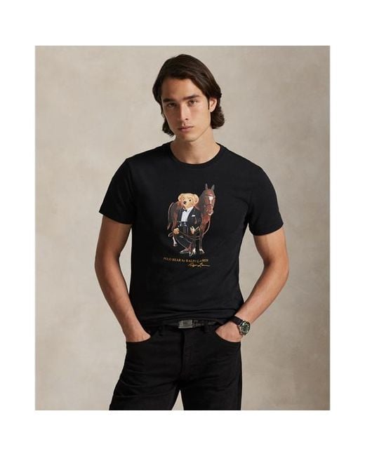 Polo Ralph Lauren Black Polo Bear Cotton T-Shirt for men