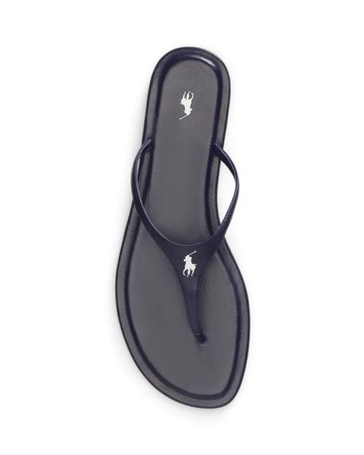 Polo Ralph Lauren Brown Polo Play Leather Thong Sandal
