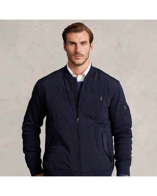 Polo Ralph Lauren Ralph Lauren Hybrid Bomber Jacket in Blue for Men | Lyst