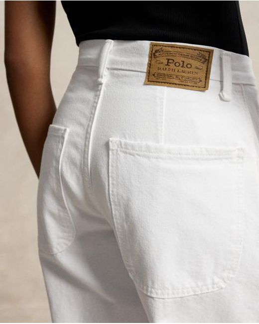 Polo Ralph Lauren White Curved Tapered Jean