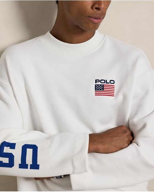 Polo Ralph Lauren White Flag Fleece Mockneck for men