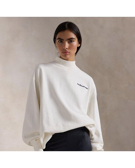 Pull Col Cheminee En Molleton A Logo Polo Ralph Lauren en coloris Blanc Lyst