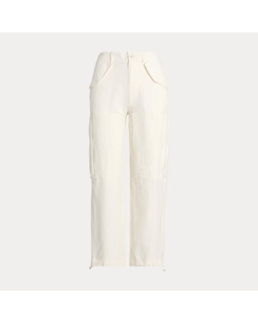 Pantaloni cargo in twill di misto seta di Polo Ralph Lauren in White