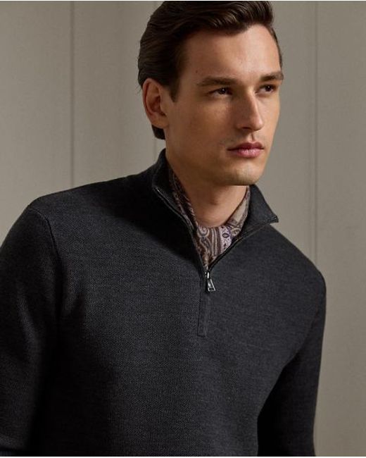 Pull Demi-Zippé En Laine Piquée Ralph Lauren pour homme en coloris Black