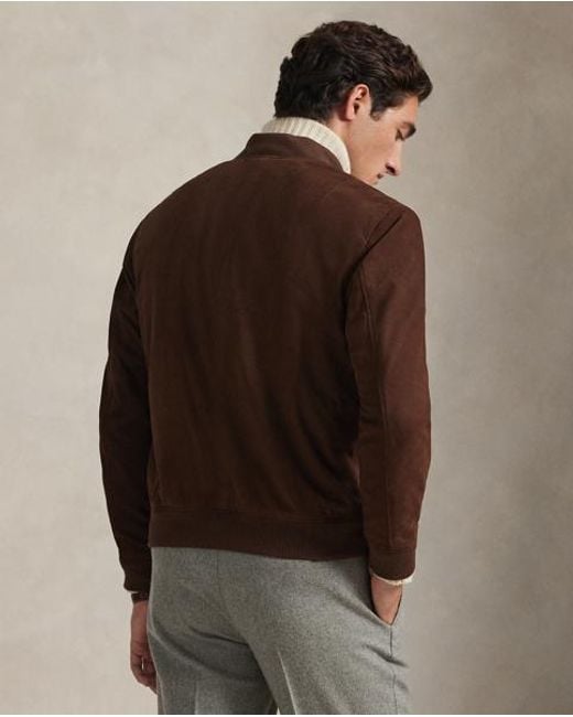 Polo Ralph Lauren Brown Suede Flight Jacket for men