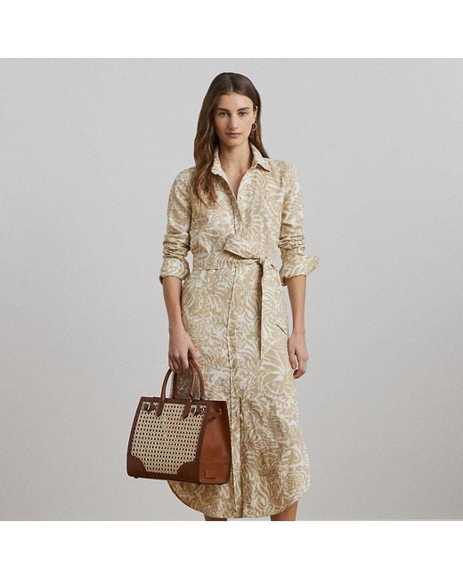 Ralph Lauren Natural Ralph Lauren Floral Linen Shirtdress