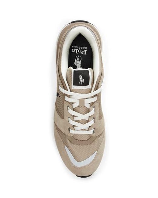 Polo Ralph Lauren Natural Train 89 V2 Suede-Panelled Trainer for men