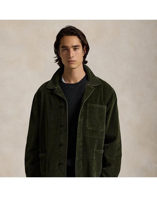Ralph Lauren Black Corduroy Utility Overshirt for men