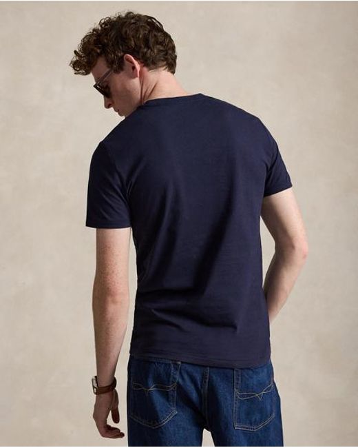 Polo Ralph Lauren Blue Custom Slim Fit Jersey Crewneck T-Shirt for men