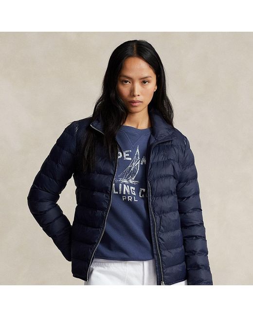 Polo Ralph Lauren Packable Quilted Jacket in Blue | Lyst