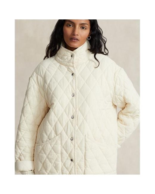 Polo Ralph Lauren White Quilted Cotton Barn Jacket