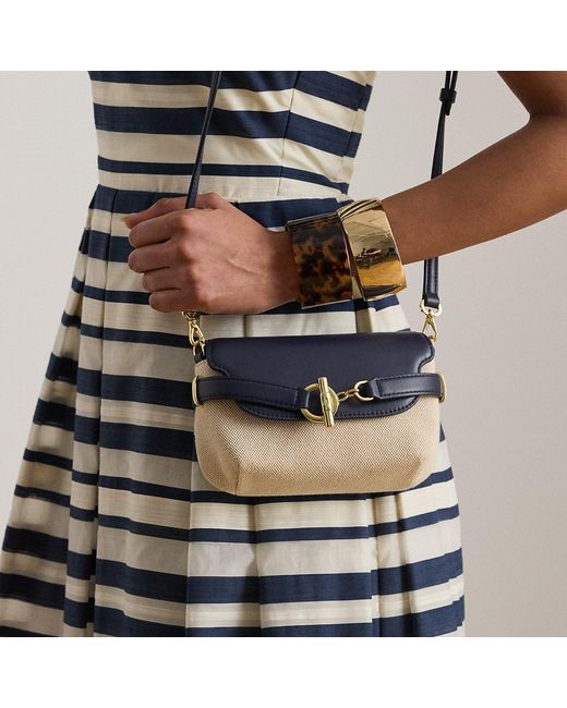 Ralph Lauren Natural Canvas Small Blaike Crossbody Bag