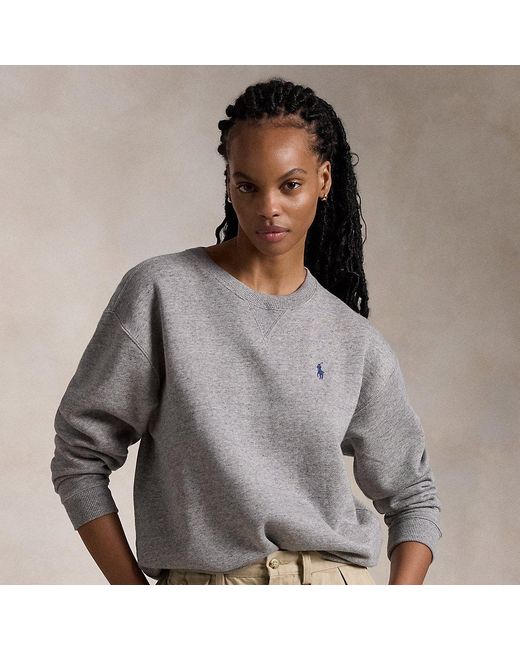 ★POLO RALPH LAUREN★ Fleece crewneck sweatshirt (GREY) Ralph Lauren Fleece Crewneck Sweatshirt in Grey | Lyst UK