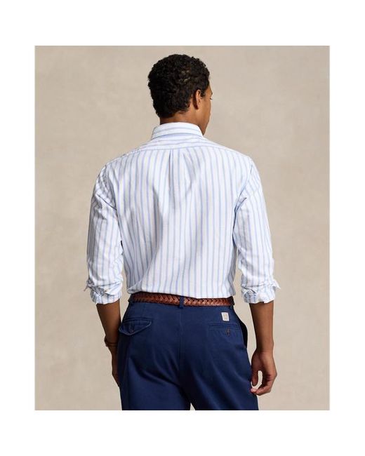 Camicia Oxford a righe Custom-Fit di Polo Ralph Lauren in Blue da Uomo
