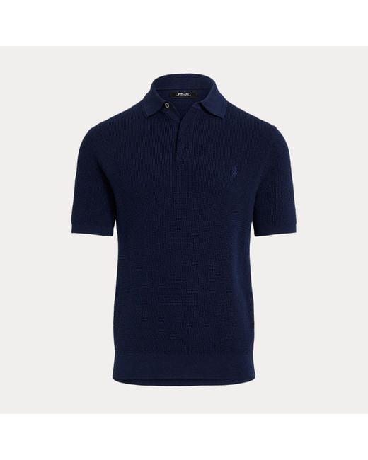 Jersey Polo De Algodón En Punto Waffle Ralph Lauren de hombre de color Blue