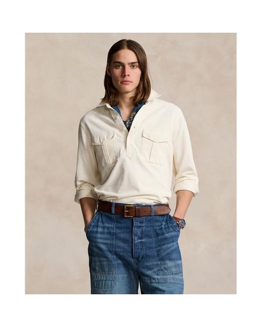 Camicia popover in maglia jacquard di Polo Ralph Lauren in Natural da Uomo