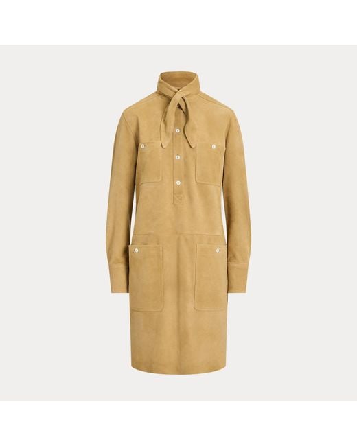 Polo Ralph Lauren Yellow Suede Utility Dress