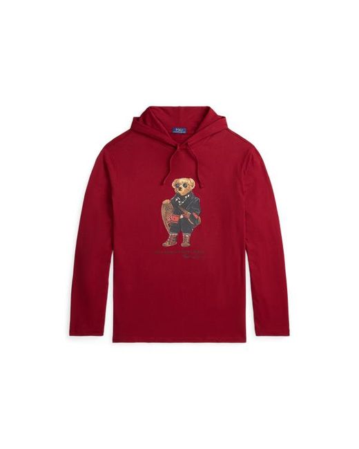 Polo Ralph Lauren Red Ralph Lauren Polo Bear Jersey Hooded T-Shirt for men