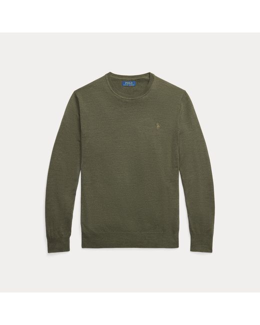 Polo Ralph Lauren Green Slim Fit Washable Wool Crewneck Jumper for men