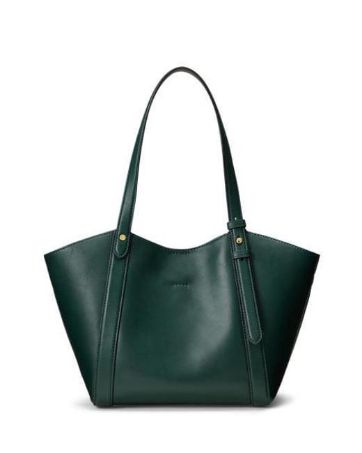 Ralph Lauren Green Small Tasha Nappa Leather Tote Bag