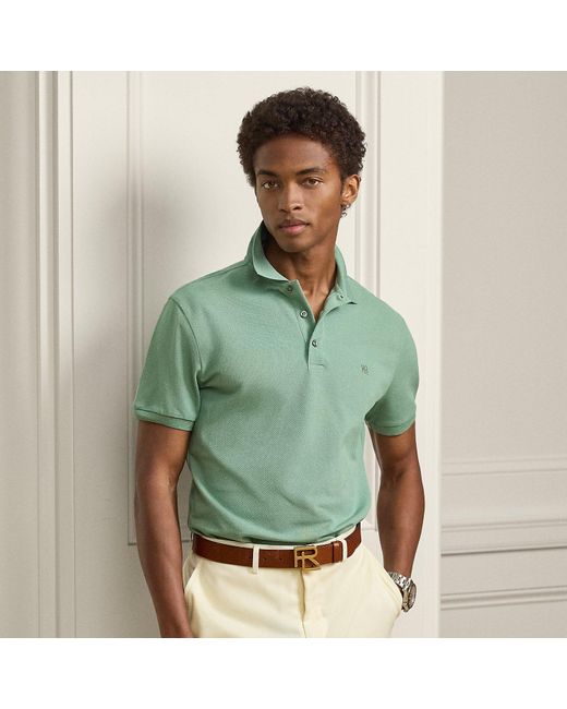 Ralph Lauren Men's Green Ralph Lauren Custom Slim Fit Piqué Polo Shirt