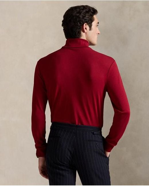 Polo Ralph Lauren Soft Cotton Trui Met Turtleneck in het Red voor heren
