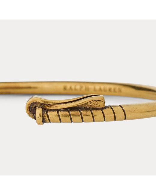 Ralph Lauren Metallic Antiqued Brass Polo Mallet Cuff for men
