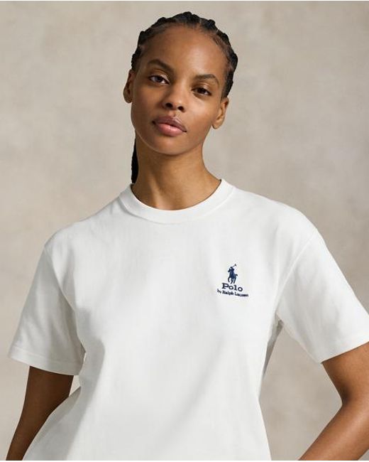 Polo Ralph Lauren White Baumwolljersey-T-Shirt Mit Logo