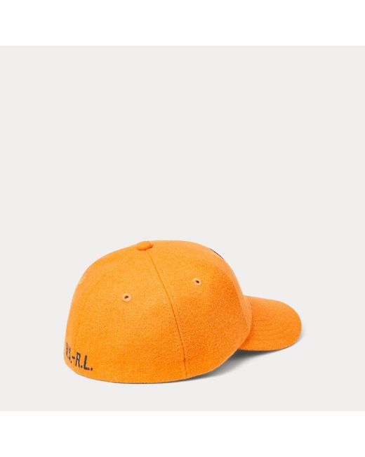 Polo Ralph Lauren Nauwsluitende Baseballpet Van Wolmix in het Orange voor heren